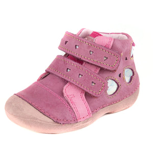 D.D. Step Dark Pink Leather First Walker Shoes - Supportive From Europe Kids Orthopedic - shoekid.ca