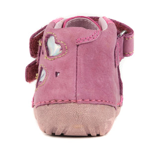 D.D. Step Dark Pink Leather First Walker Shoes - Supportive From Europe Kids Orthopedic - shoekid.ca