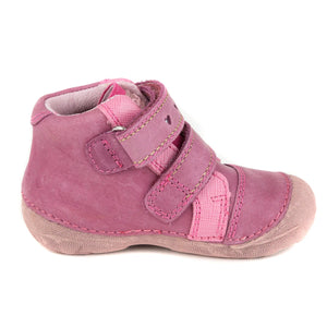 D.D. Step Dark Pink Leather First Walker Shoes - Supportive From Europe Kids Orthopedic - shoekid.ca