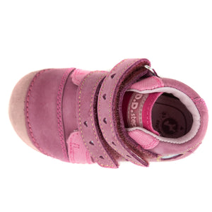 D.D. Step Dark Pink Leather First Walker Shoes - Supportive From Europe Kids Orthopedic - shoekid.ca