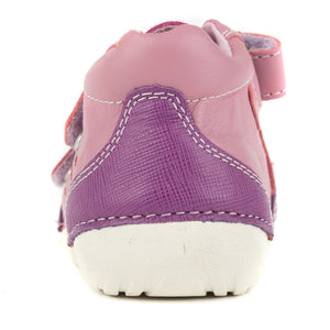 D.D. Step Toddler Girl Shoes Pink And Purple With Diamonds - Supportive Leather From Europe Kids Orthopedic - shoekid.ca