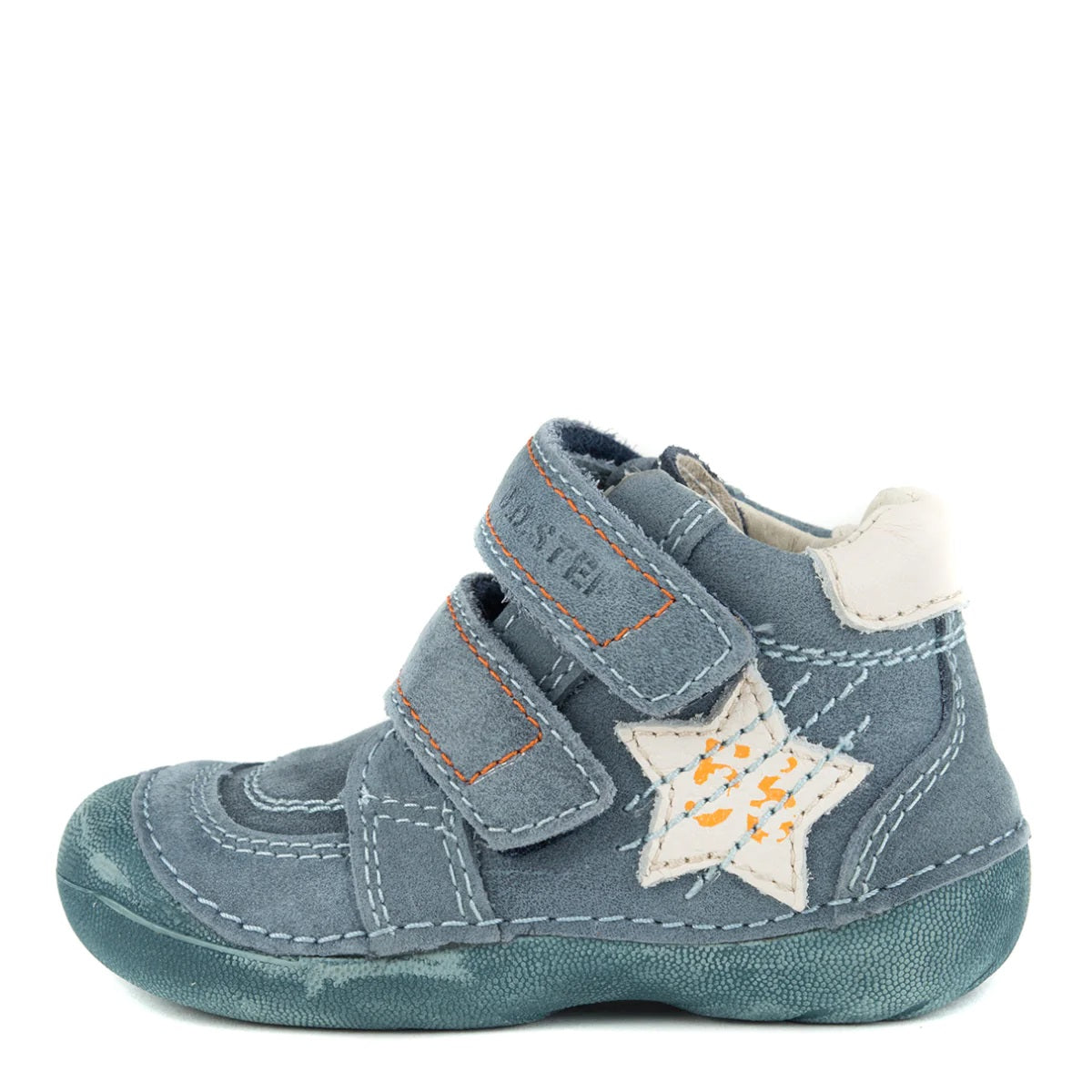 D.D. Step Toddler Boy Shoes Light Blue With Star - Supportive Leather From Europe Kids Orthopedic - shoekid.ca