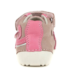 D.D. Step Toddler Girl Shoes Beige And Pink With Heart - Supportive Leather From Europe Kids Orthopedic - shoekid.ca
