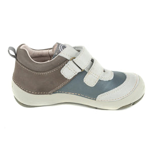 D.D. Step Little Kid Boy Shoes Grey And Brown - Supportive Leather From Europe Kids Orthopedic - shoekid.ca