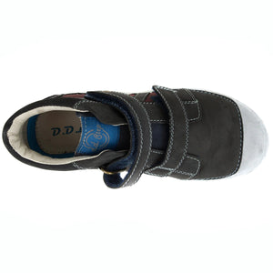 D.D. Step Big Kid Boy High-Top Shoes Black - Supportive Leather From Europe Kids Orthopedic - shoekid.ca