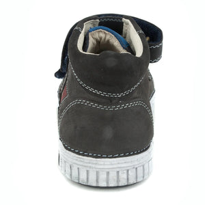 D.D. Step Big Kid Boy High-Top Shoes Black - Supportive Leather From Europe Kids Orthopedic - shoekid.ca