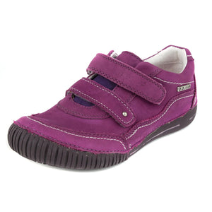 D.D. Step Big Kid Girl Double Strap Shoes Purple - Supportive Leather From Europe Kids Orthopedic - shoekid.ca