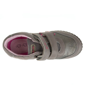 D.D. Step Big Kid Girl Double Strap Shoes Khaki With Star - Supportive Leather From Europe Kids Orthopedic - shoekid.ca