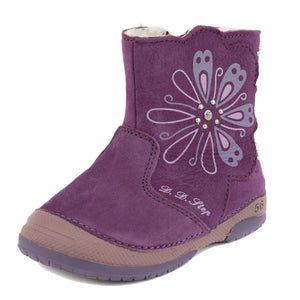 D.D. Step Toddler Girl Winter Boots With Faux Fur Insulation Lavender Flower Cute For Little Girls - shoekid.ca