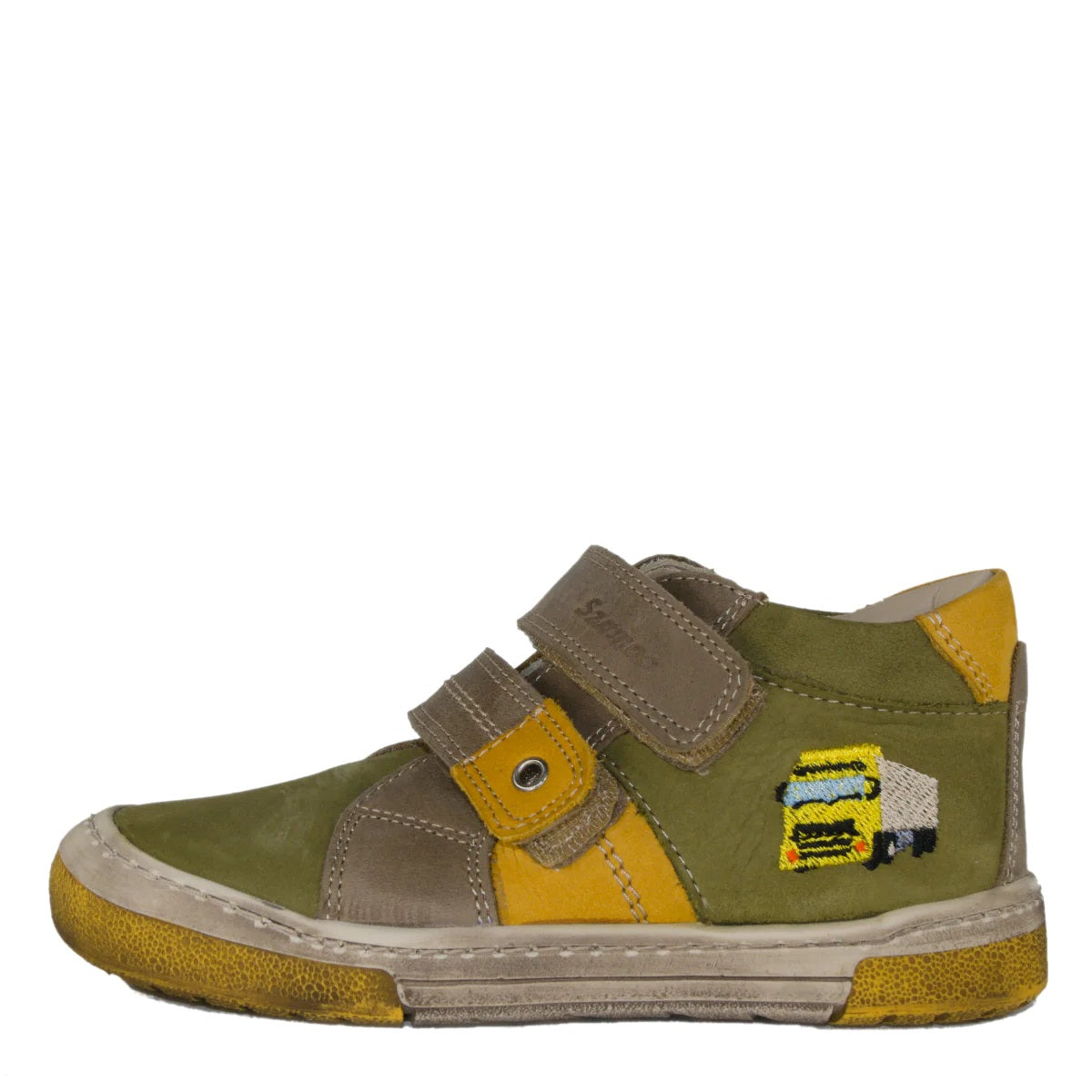 Szamos kid boy sneakers khaki with truck decor toddler/little kid/big kid size