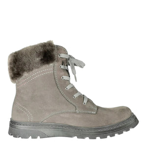 Szamos kid insulated girl boots grey with fur heel liner big kid size - TinyShoes