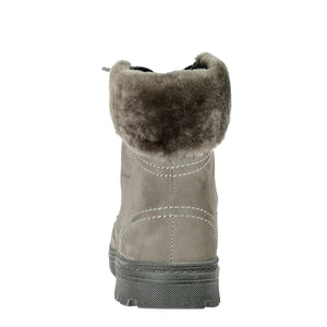 Szamos kid insulated girl boots grey with fur heel liner big kid size - TinyShoes