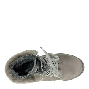 Szamos kid insulated girl boots grey with fur heel liner big kid size - TinyShoes