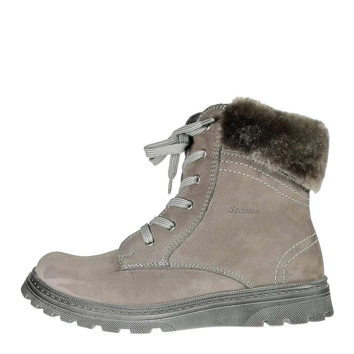 Premium quality insulated boots made from 100% genuine leather lining and upper, grey with fur heel liner. This Szamos Kids product meets the highest expectations of healthy and comfortable kids shoes. The exceptional comfort these shoes provide assure the well-being and happiness of your child.