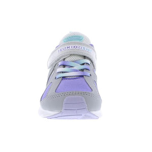 Tsukihoshi Rainbow Grey/Purple  Girls Running Shoes (Machine Washable) - shoekid.ca