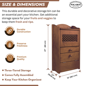 POGABOX™ Classic Potato, Onion, Garlic, Vegetable Storage Bin for Kitchen Organization| Mountable on Wall Floor or Pantry - COZY CINNAMON