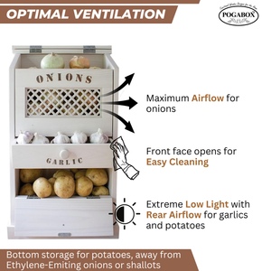 POGABOX™ Classic Potato, Onion, Garlic, Vegetable Storage Bin for Kitchen Organization| Mountable on Wall Floor or Pantry - COZY CINNAMON