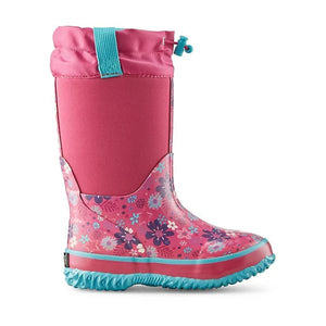 Cougar Winter Floral Raspberry Waterproof Neoprene Girls Winter Boots -35C - shoekid.ca