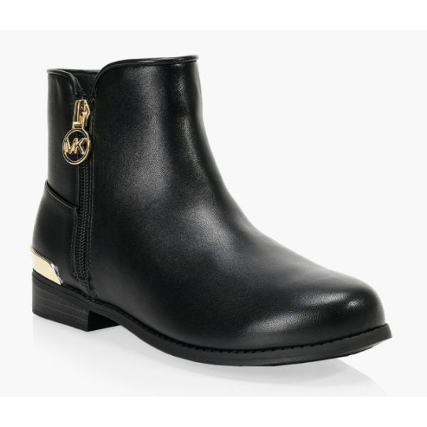Michael Kors Emma Theodora Girls Black Leather Boots - shoekid.ca