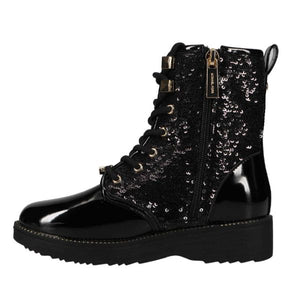 Michael Kors Haskell Drake Girls Black Leather Boots - shoekid.ca