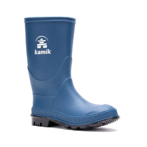 Kamik Stomp Boys Rain Boots Light Navy (Made in Canada) - shoekid.ca