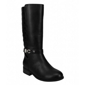 Michael Kors Finley Drake Girls Black Leather Boots - shoekid.ca