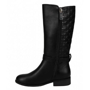 Michael Kors Finley Drake Girls Black Leather Boots - shoekid.ca