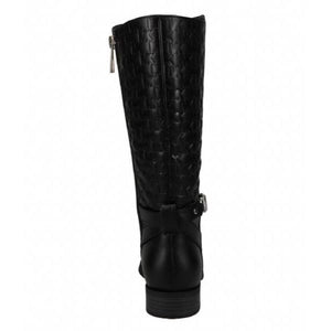 Michael Kors Finley Drake Girls Black Leather Boots - shoekid.ca