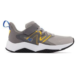 New Balance Gray Rave Run v2 Bungee Lace with Top Strap Boys Running Shoes - shoekid.ca
