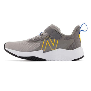 New Balance Gray Rave Run v2 Bungee Lace with Top Strap Boys Running Shoes - shoekid.ca