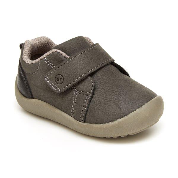 Stride Rite Boys Tristan Infant/Toddler Grey Leather Shoes - shoekid.ca