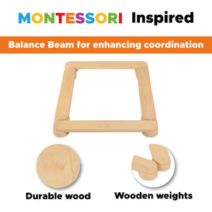 TippyToe Wooden Kids Balance Beam, Imaginative Play for Development, Coordination Motor Skills Kids Balance Board - shoekid.ca