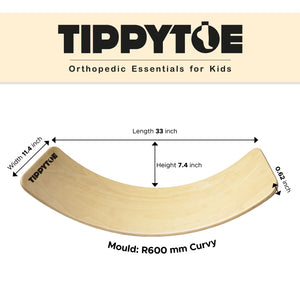 TippyToe (5 pack) Kids Balance Board Wooden Wobble Board, Toddler, Yoga Curvy Board, Rocker Board Natural Wood for Kids,Adults - shoekid.ca
