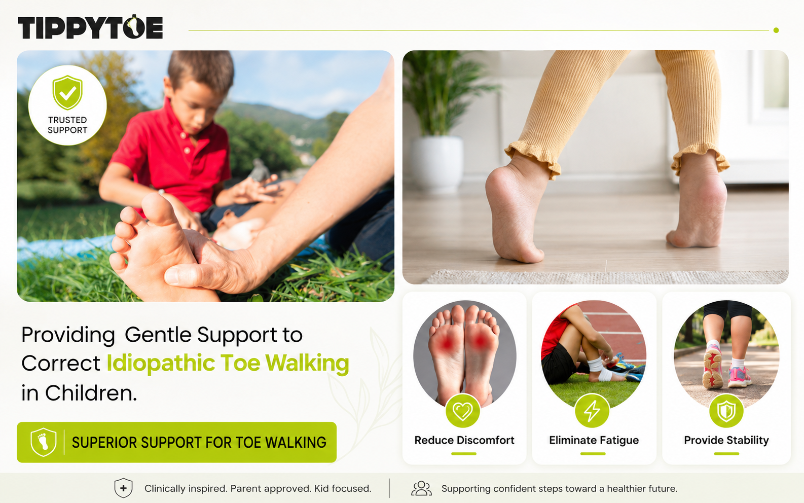 Toe Walking Insoles for Kids – Carbon Fiber Orthotic Support (Pair)