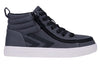 Billy Charcoal/Black Sneaker High Tops with zipper and laces, easy on/off for kids, stylish and functional footwear.