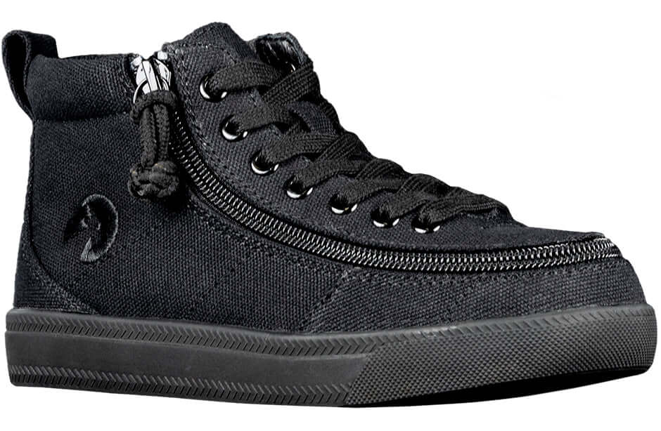Black BILLY Classic D|R High Tops for diabetes, plantar fasciitis, bunions, wide and extra-wide feet, and wheelchair use.