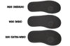 Shoe soles for BILLY Classic D|R High Tops in three widths: Medium (MDR), Wide (WDR), Extra-Wide (XDR). Suitable for various foot needs.