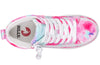 Top view of Billy Pink Watercolor BILLY CS 1.0 Sneaker High Tops showing laces, zipper, and colorful design for easy on and off.