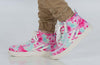 Kid wearing Billy Pink Watercolor BILLY CS 1.0 Sneaker High Tops with laces and zipper for easy on and off, functional and fashionable.