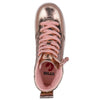 Rose Gold BILLY Quilt High Tops with laces and zipper, easy on and off kids shoes, functional and fashionable design.
