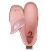 Interior view of Billy Rose Gold BILLY Quilt High Top showing easy on and off zipper, pink lining, and logo for kids.