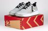 Kids Grey/Black BILLY Sport Court Sneakers with easy on/off zipper, laces on red box. Functional and fashionable for toddlers.