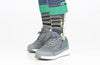 Men&#39;s charcoal AFO-friendly shoes with orthopedic zipper, designed for ankle support and wide fit.