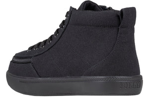 Black BILLY D|R II High Tops with zipper, suitable for diabetic shoes, plantar fasciitis, wide feet, wheelchair, orthotics.