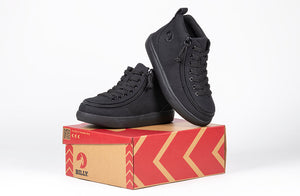 Black BILLY Classic D|R II High Tops with zipper, ideal for diabetes, plantar fasciitis, bunions, wide and extra-wide feet.