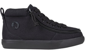 Black BILLY Classic D|R II High Tops with perimeter zipper, ideal shoes for diabetes, plantar fasciitis, and wide feet.
