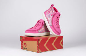 Fuchsia Snake BILLY D|R II High Tops with easy access zipper, ideal for diabetes, plantar fasciitis, bunions, wide and extra wide feet.