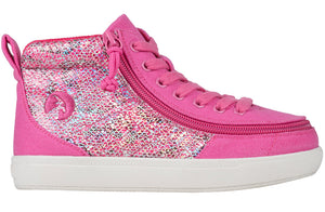 Fuchsia Snake BILLY D|R II High Tops with perimeter zipper, ideal shoes for diabetes, plantar fasciitis, and wide feet.