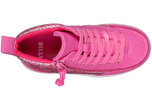 Fuchsia Snake BILLY D|R II High Tops with zipper for easy access, suitable for diabetes, plantar fasciitis, bunions, and orthotics.