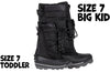 Black BILLY Ice Winter Boots for toddlers and kids, suitable for diabetes, plantar fasciitis, and orthotics.